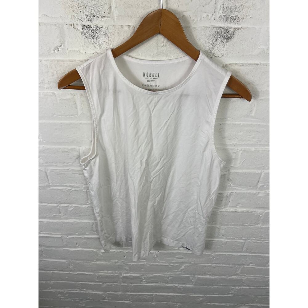 Nobull Women's Muscle Tank Top Sleeveless White Training Gym Workout Size M
